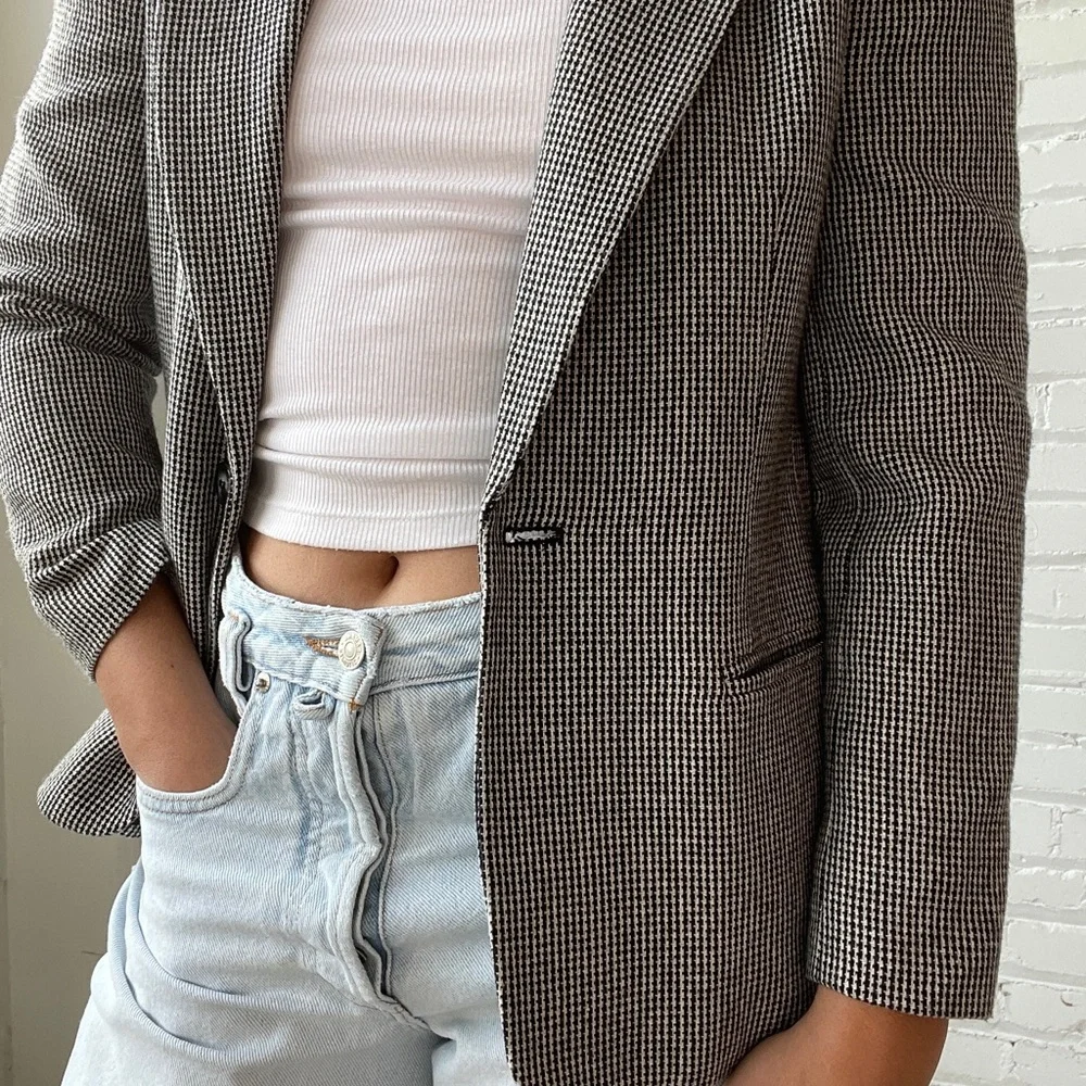 Vintage 80s Joan Leslie Tweed Single Breasted Blazer - Picture 8 of 8